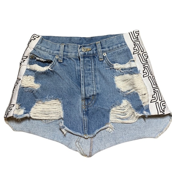 LF deconstructed shirt denim skirt size 25 - Picture 3 of 9